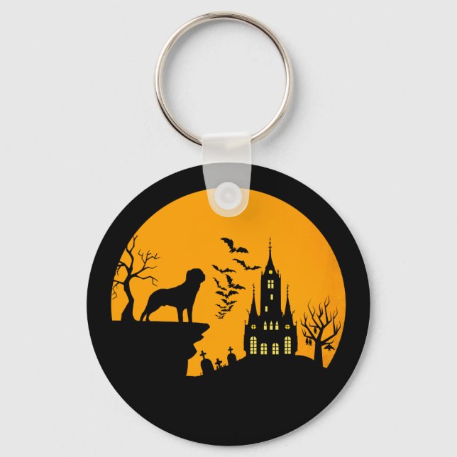 Rottweiler Halloween Schlüsselanhänger (Vorderseite)