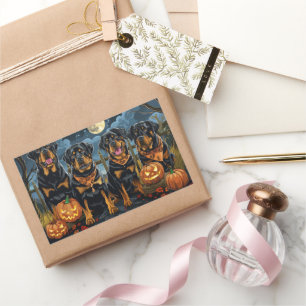 Rottweiler Halloween Spooky Rechteckiger Aufkleber