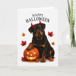 Rottweiler Halloween Teufelshund Karte