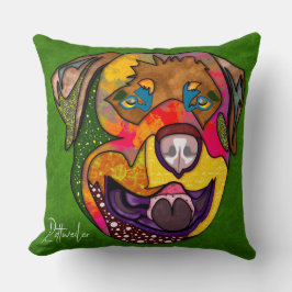Rottweiler, handgemalt, Kissen