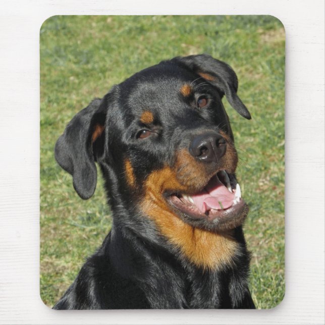 Rottweiler Happy Dog Mouse Pad Mousepad (Vorne)