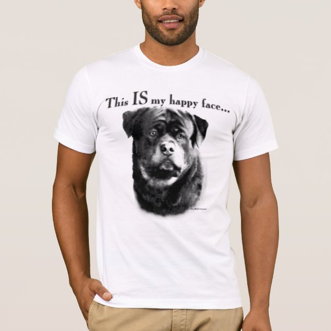 Rottweiler Happy Face T-Shirt (Vorderseite)