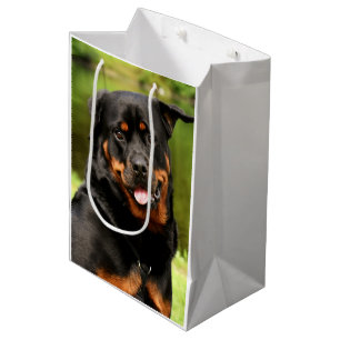 Rottweiler Happy Medium Geschenktasche Mittlere Geschenktüte