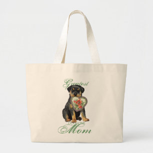Rottweiler Heart Mama Jumbo Stoffbeutel