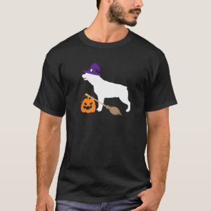 Rottweiler Hexenhut Halloween-Hundekostüm T-Shirt