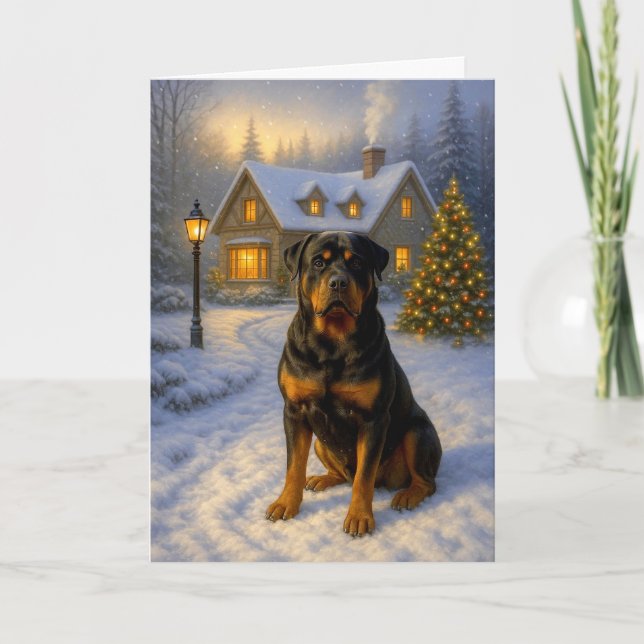 Rottweiler Holiday Card Feiertagskarte (Vorderseite)