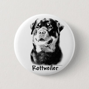 Rottweiler Holzkohle - Knopf Button