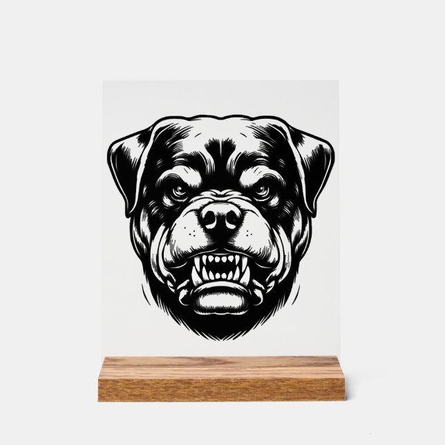 Rottweiler Hund  Acrylschild (Vorderseite)