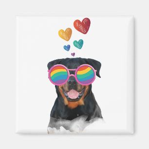 Rottweiler Hund am Valentinstag des Herzens Magnet