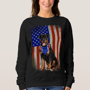 Rottweiler Hund American Flag 4. Juli Patriotic Sweatshirt