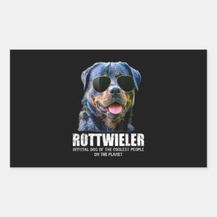 Rottweiler Hund der Coolststen Menschen auf dem Pl Rechteckiger Aufkleber