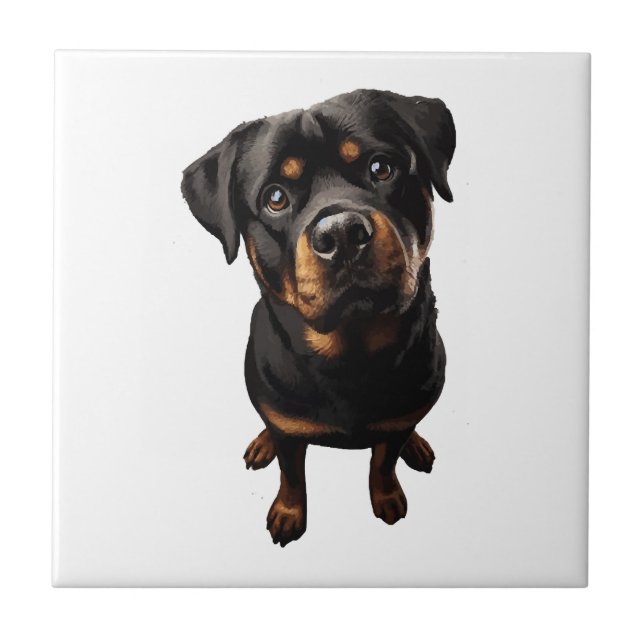 Rottweiler Hund Fliese (Vorderseite)