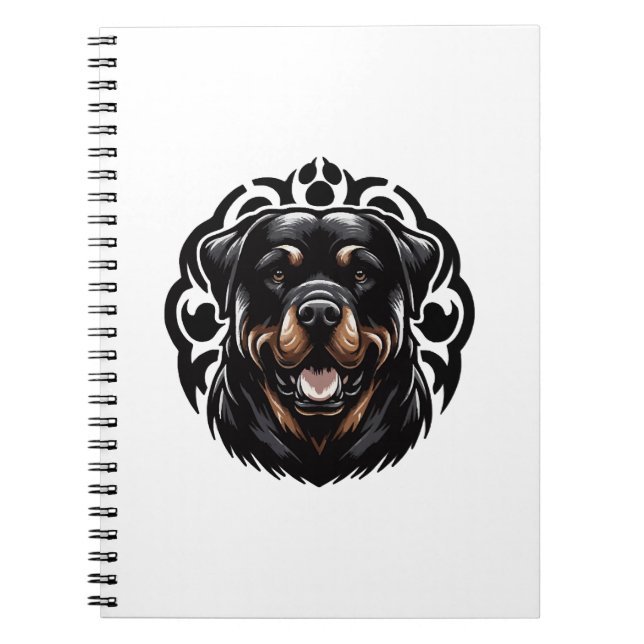 Rottweiler-Hund Gesicht Notizblock (Vorderseite)