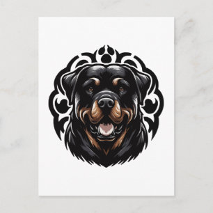Rottweiler-Hund Gesicht Postkarte