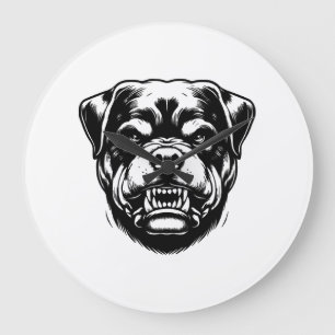 Rottweiler Hund  Große Wanduhr