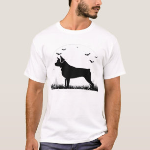Rottweiler-Hund Halloween-Mond-Silhouette Oversiz T-Shirt