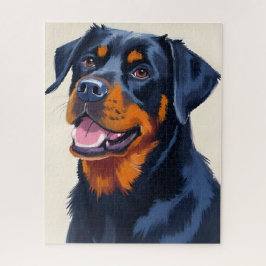 Rottweiler-Hund Haustier Malerei Wasserfarbe Puzzle