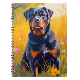 Rottweiler-Hund Haustier-Porträtmalerei Aquarell Notizblock