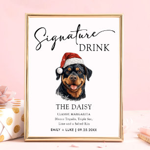 Rottweiler Hund Hochzeitsignatur Trinkzeichen Poster