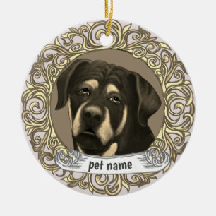 Rottweiler-Hund-Liebe-Erinnerung-Schmuck Keramik Ornament