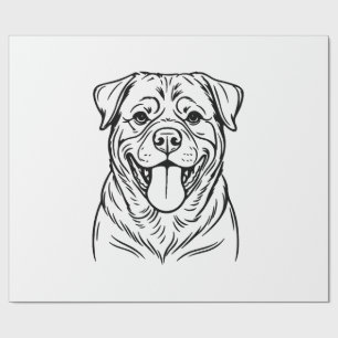 Rottweiler-Hund Line Art � minimalistischer Kunsts Geschenkpapier