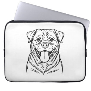 Rottweiler-Hund Line Art � minimalistischer Kunsts Laptopschutzhülle