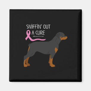 Rottweiler Hund Lover Breast Cancer Awareness Wome Magnet