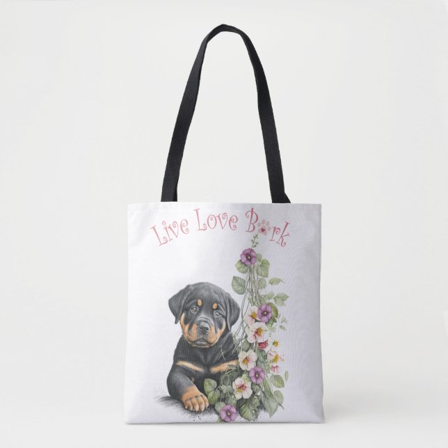 Rottweiler Hund Mama Floral (Vorderseite)