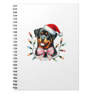 Rottweiler Hund mit Coquette Bow Weihnachts Matchi Notizblock