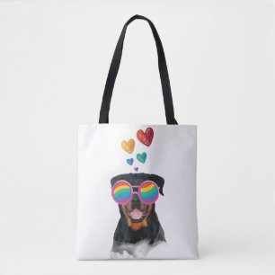 Rottweiler-Hund mit Herzen Valentinstag