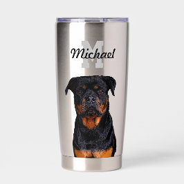 Rottweiler Hund Monogramm Hund Vater Züchter Thermobecher