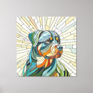 Rottweiler-Hund - Mosaikkunst Leinwanddruck