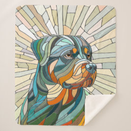 Rottweiler-Hund - Mosaikkunst Sherpadecke