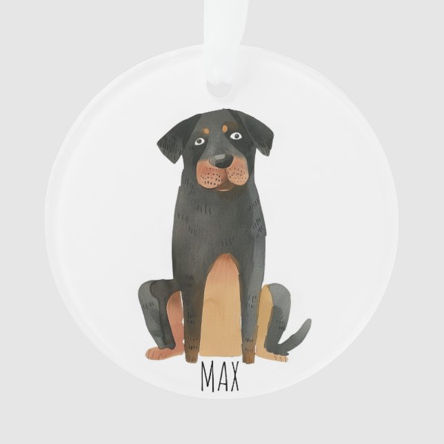 Rottweiler Hund Ornament (Vorderseite)