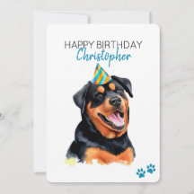 Rottweiler Hund Personalisiert Happy Birthday