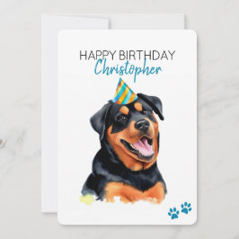 Rottweiler Hund Personalisiert Happy Birthday Karte