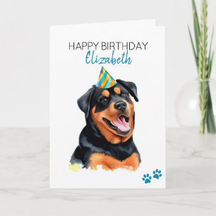 Rottweiler Hund Personalisiert Happy Birthday Karte