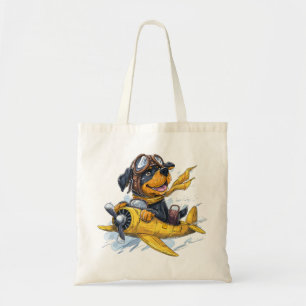 Rottweiler Hund Pilot Flugzeug Tragetasche