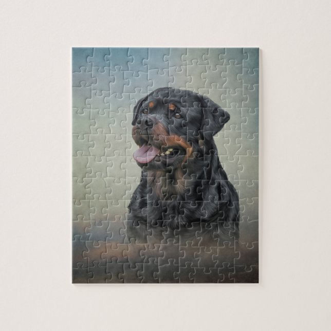 Rottweiler Hund Puzzle (Vertikal)