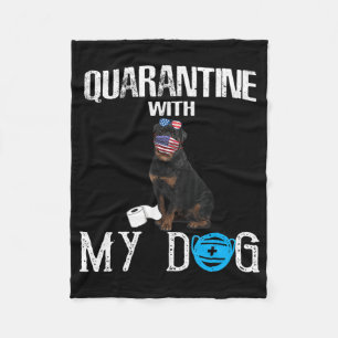 Rottweiler Hund Quarantäne mit meinem Hund Funny G Fleecedecke
