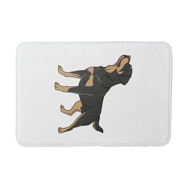 Rottweiler Hund, Rottweiler Hund stehend Badematte (Vorderseite)