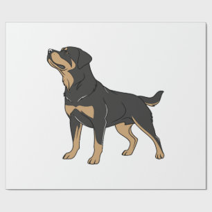 Rottweiler Hund, Rottweiler Hund stehend Geschenkpapier