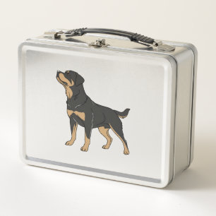 Rottweiler-Hund, Rottweiler-Hund stehend Metall Brotdose