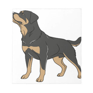 Rottweiler Hund, Rottweiler Hund stehend Notizblock
