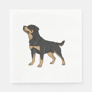 Rottweiler Hund, Rottweiler Hund stehend Serviette