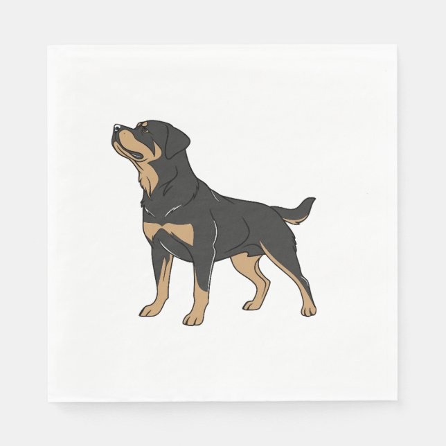 Rottweiler Hund, Rottweiler Hund stehend Serviette (Vorderseite)