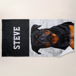 Rottweiler Hund Tiername Cool Rugby Welpe  Strandtuch