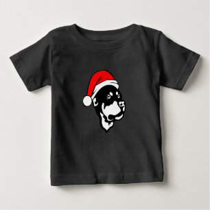 Rottweiler Hund trägt eine Red Christmas Weihnacht Baby T-shirt