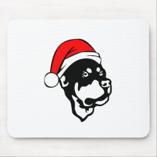 Rottweiler Hund trägt eine Red Christmas Weihnacht Mousepad