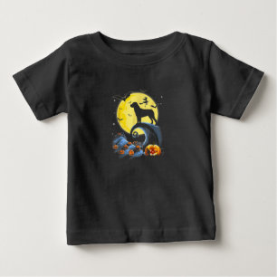 Rottweiler-Hund und Mond-lustiges halloween Kostüm Baby T-shirt